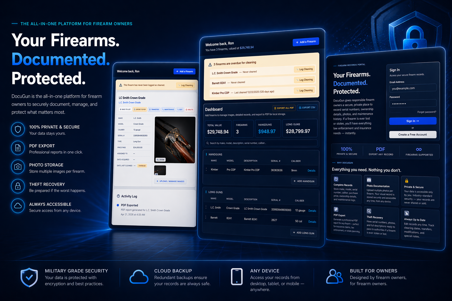 DocuGun firearm documentation app